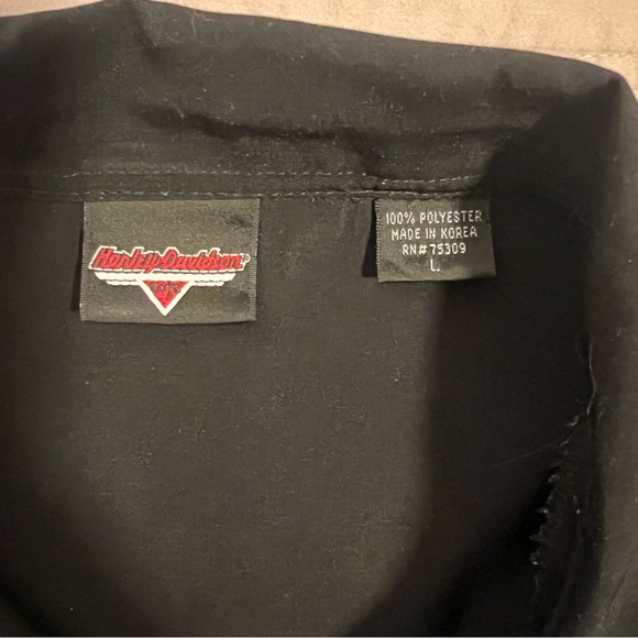 Harley-Davidson Black and Blue Flame Shirt - Picture 3 of 6